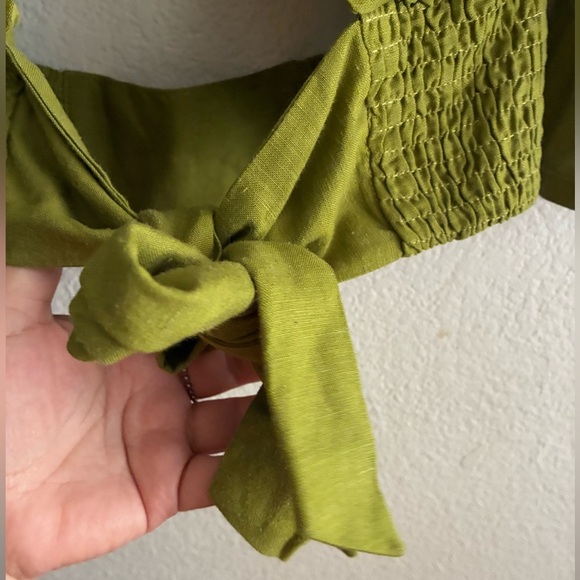 Sovere Women’s Green Bell Sleeve Wrap Linen Blend Top S - Picture 9 of 14